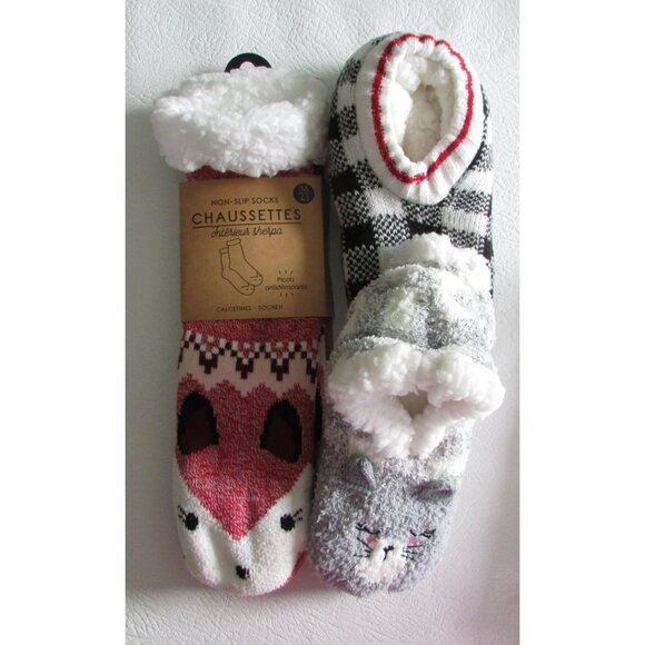 Fun and Cozy Slipper Socks - 3 Pairs - NEW - Picture 3 of 14